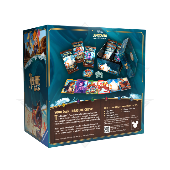 Illumineer’s Trove with tokens, lore tracker, and 8 booster packs