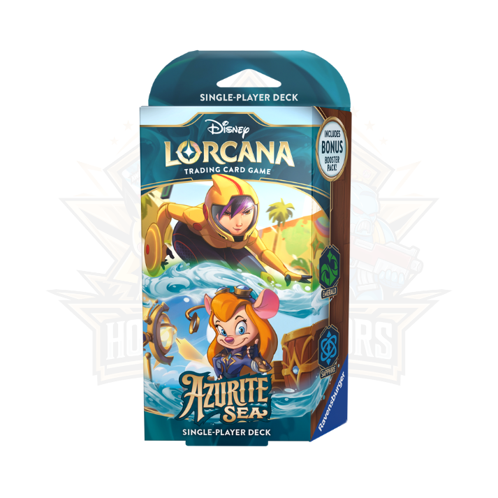 Disney Lorcana Azurite Sea single-player starter deck Emerald Sapphire trading card game box