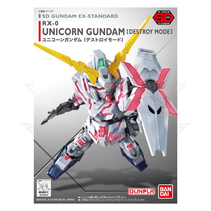 Bandai Gundam SD Ex-Standard 005 Unicorn Gundam (Destroy Mode) Gunpla Plastic Model Kit