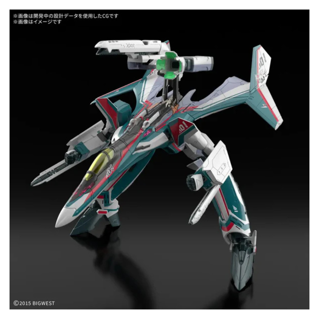 Macross Delta VF-31S Siegfried shown in Fighter and Gerwalk transformation modes.