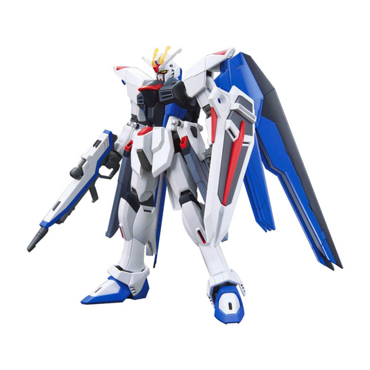 HGCE 1/144 Freedom Gundam model kit fully assembled with weapons from Gundam SEED
