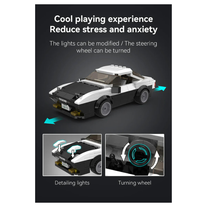 CaDA Initial D Toyota AE86 Trueno brick model kit – 1:24 scale, 280-piece replica of Takumi Fujiwara’s drift car