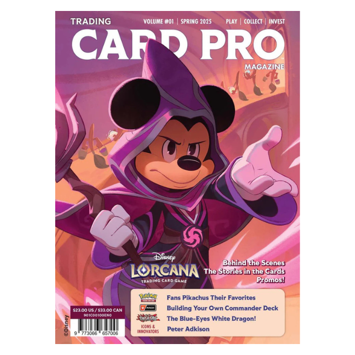 Card Pro Magazine Issue 1 cover featuring TCG and sports cards