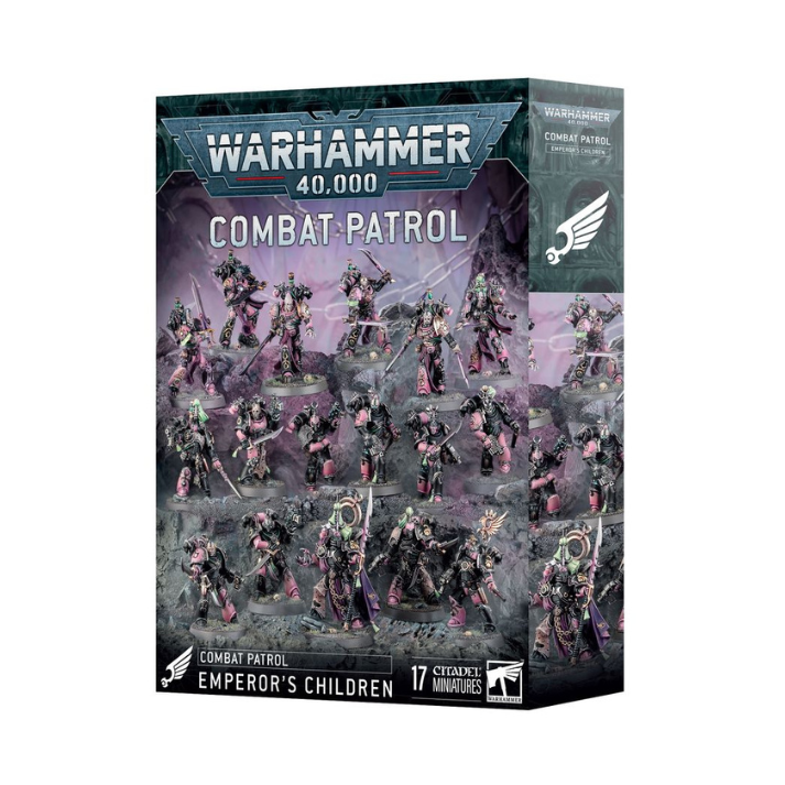 Warhammer 40K Combat Patrol: Emperor’s Children – Boxed Set with 17 Miniatures including Lord Exultant, Flawless Blades, and Infractors
