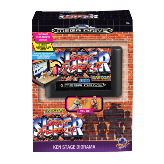 Console Heroes Street Fighter II Collectible Diorama featuring detailed characters and arcade-inspired design.