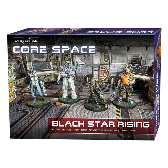 Core Space: Black Star Rising Expansion – Includes miniatures, character boards, counters, tokens, and mission booklet