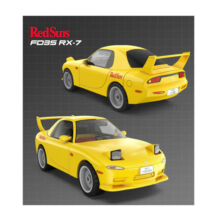 CaDA Initial D Keisuke Takahashi RX-7 FD3S 1:35 scale pull-back brick model (C55017W)