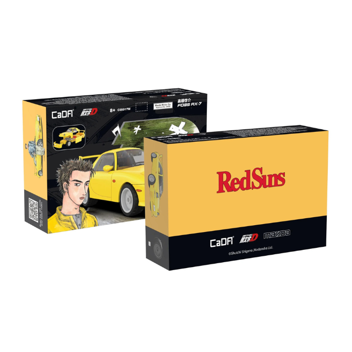 CaDA Initial D Keisuke Takahashi RX-7 FD3S 1:35 scale pull-back brick model (C55017W)