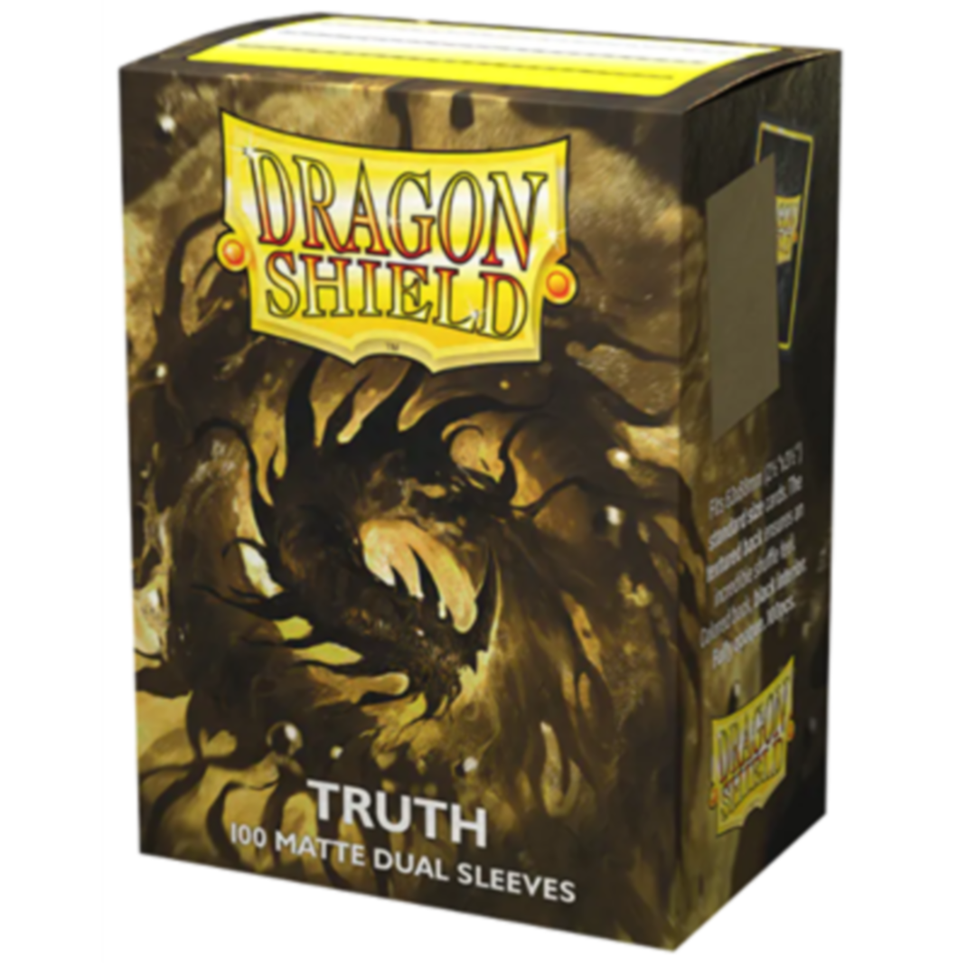 Dragon Shield Matte Dual Sleeves Truth Anima Infinita Endless Truth 100ct standard size metallic gold black interior PVC-free - Hobby Collectors Australia