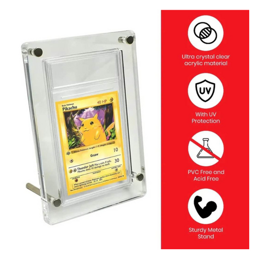 EVORETRO 3MM Acrylic PSA Graded Card Stand – Clear Protector Display for Trading Cards