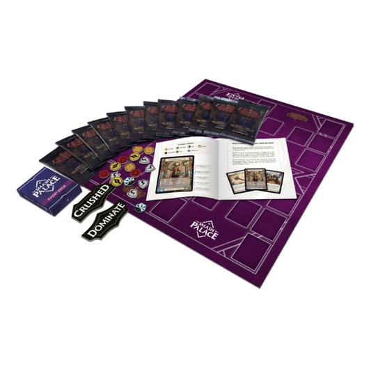 Flesh and Blood TCG Smash Palace multiplayer box set featuring booster packs, event deck, arenas, and tokens for multiplayer battles.