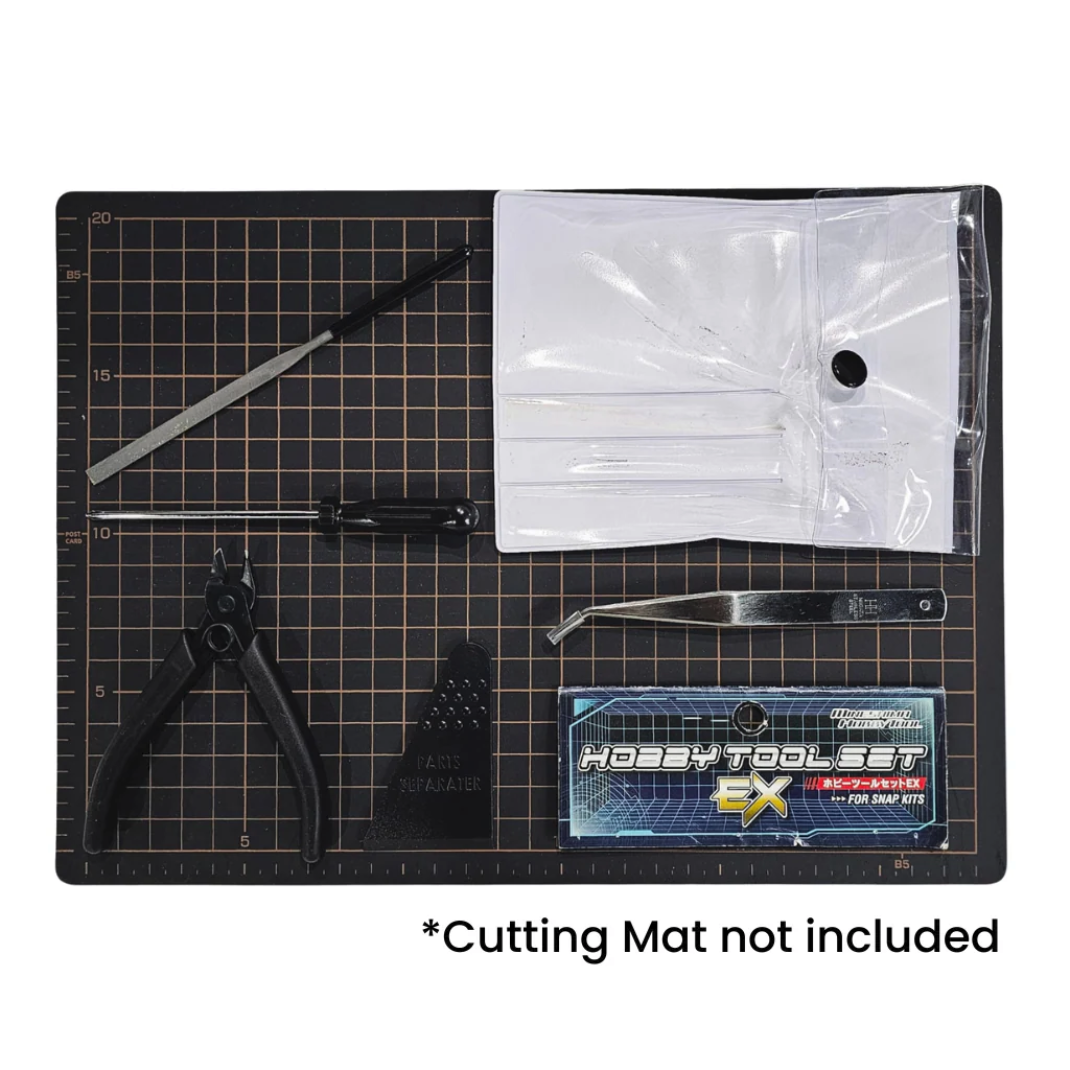 The G-Tool EX RS Tool Set No.1 (MIEX01) showing the professional RS nippers and stainless steel hobby tweezers in their packaging.