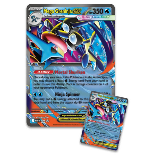 Pokémon TCG: Mega Greninja ex Premium Collection | Foil Promo + Lenticular Oversize Card + 8 Booster Packs