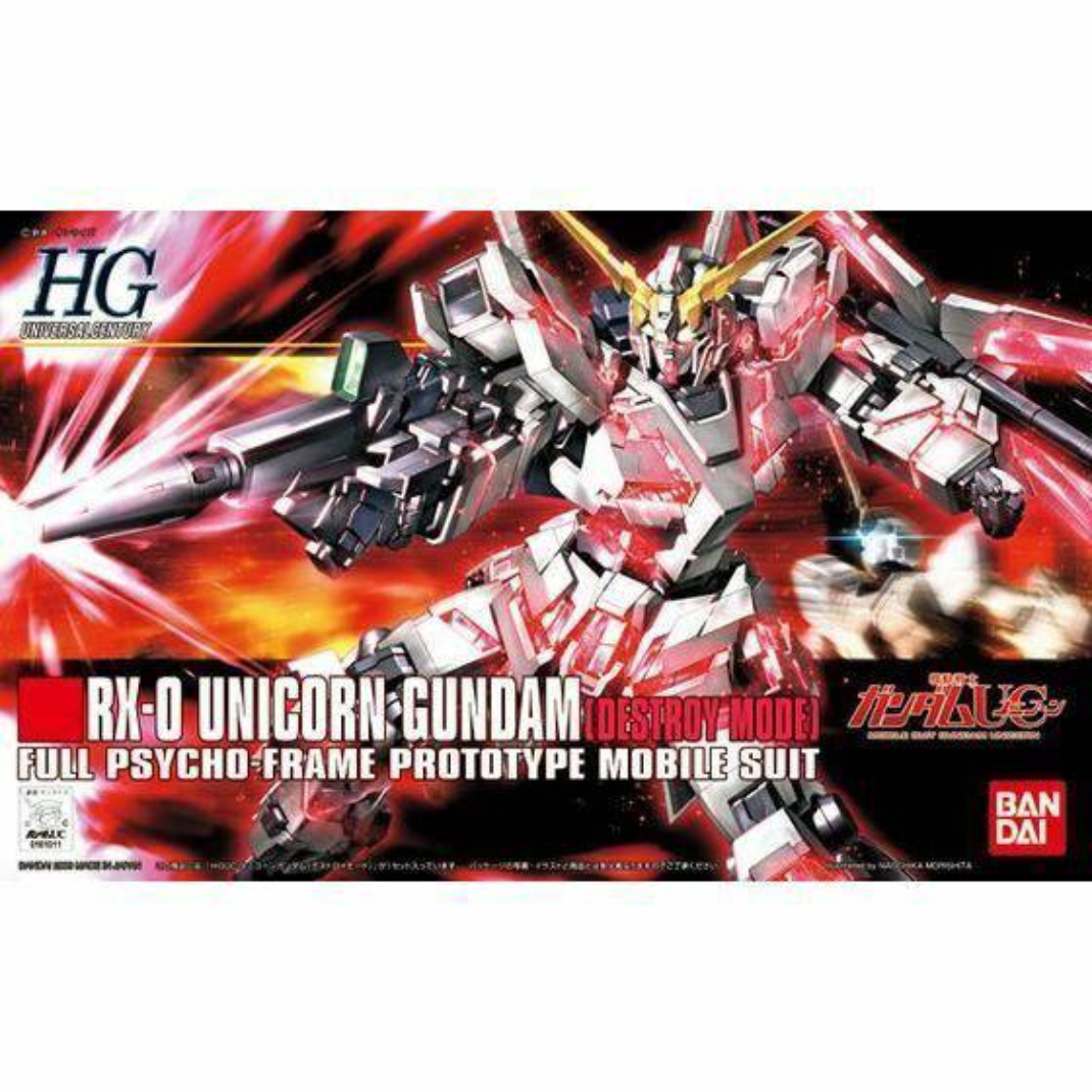 Bandai HGUC 1/144 RX-0 Unicorn Gundam (Destroy Mode) — Mobile Suit Gundam Unicorn Model Kit