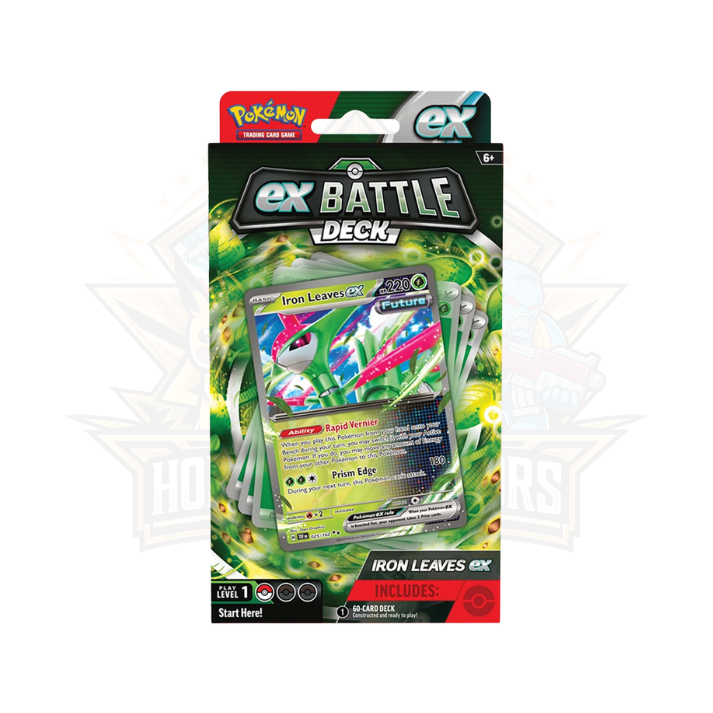Iron Leaves ex Battle Deck Pokémon trading card game sealed pack featuring Iron Leaves card