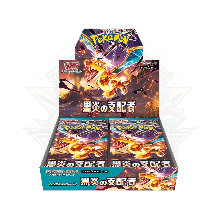 Japanese Pokémon TCG Scarlet & Violet SV3 Ruler of the Black Flame booster box with Charizard artwork