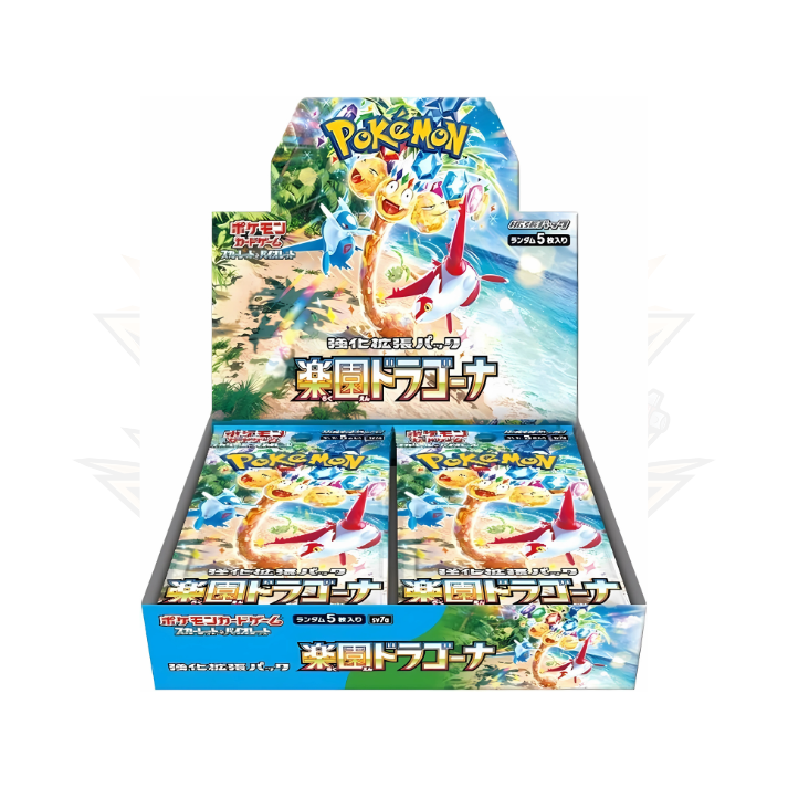 Japanese Pokémon Scarlet & Violet SV7a Paradise Dragona booster box with dragon-themed artwork