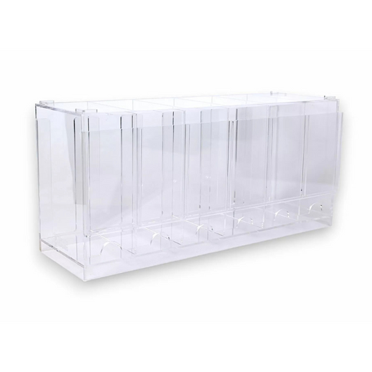 LPG Essentials Acrylic Booster Dispenser displaying trading card booster packs in a clear acrylic organizer