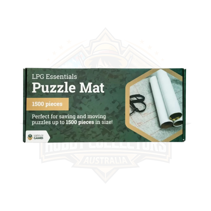 LPG Essentials puzzle mat box for up to 1500 piece puzzles, with mat, tubes, and puzzle grid.