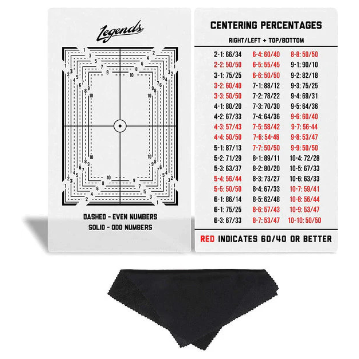 Legends Card Grading Centering Tool with Cleaning Cloth