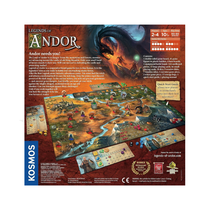 Legend Of Andor board game back