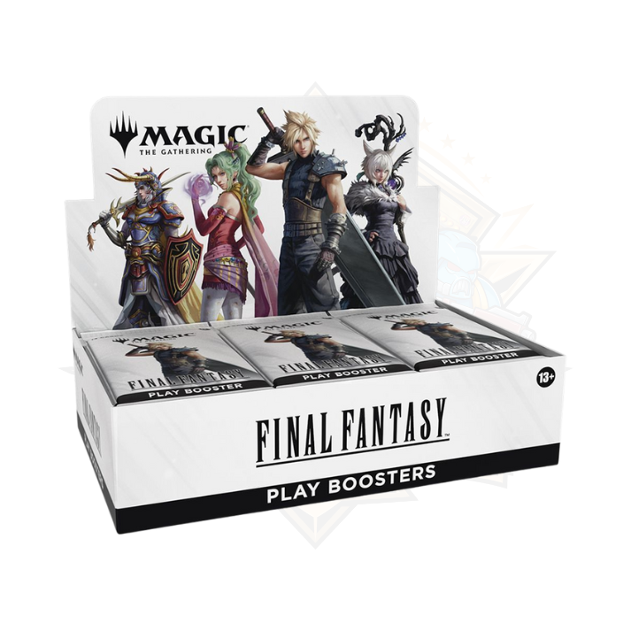 Magic: The Gathering Final Fantasy Play Booster display box with character artwork