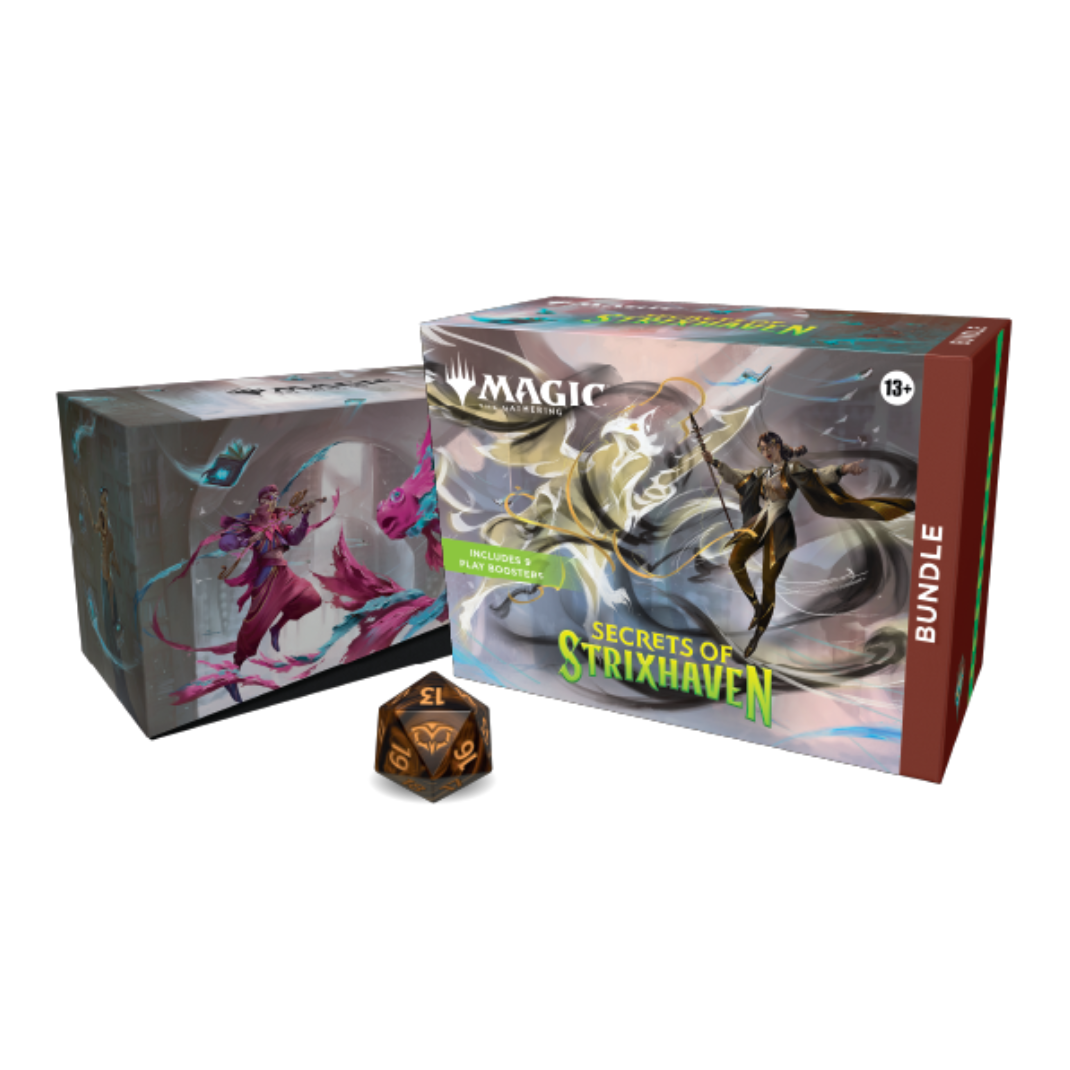 The official Magic: The Gathering Secrets of Strixhaven Bundle box