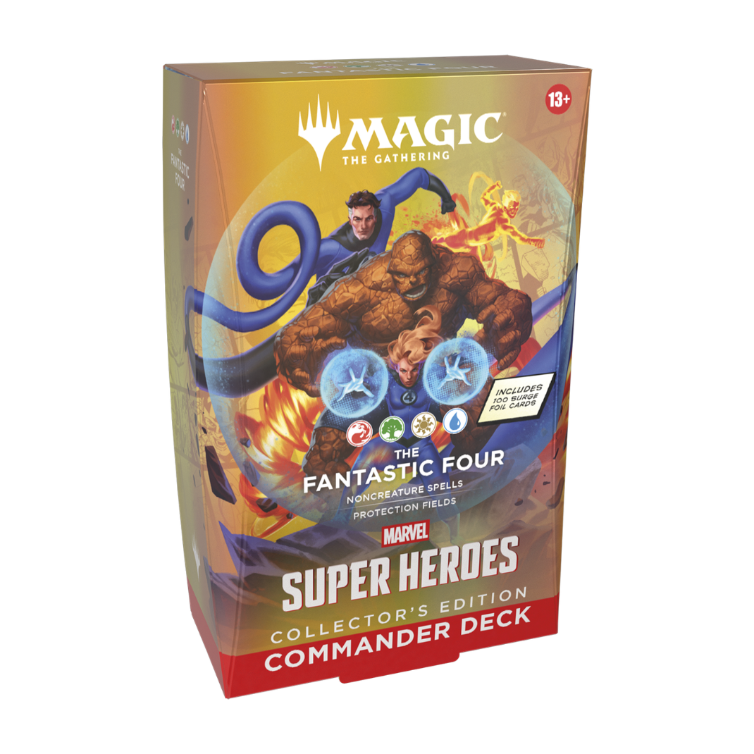 Magic The Gathering Marvel Super Heroes Commander Deck Collectors Edition Surge Foil all 4 decks Avengers Wakanda Fantastic Four Doom - Hobby Collectors Australia