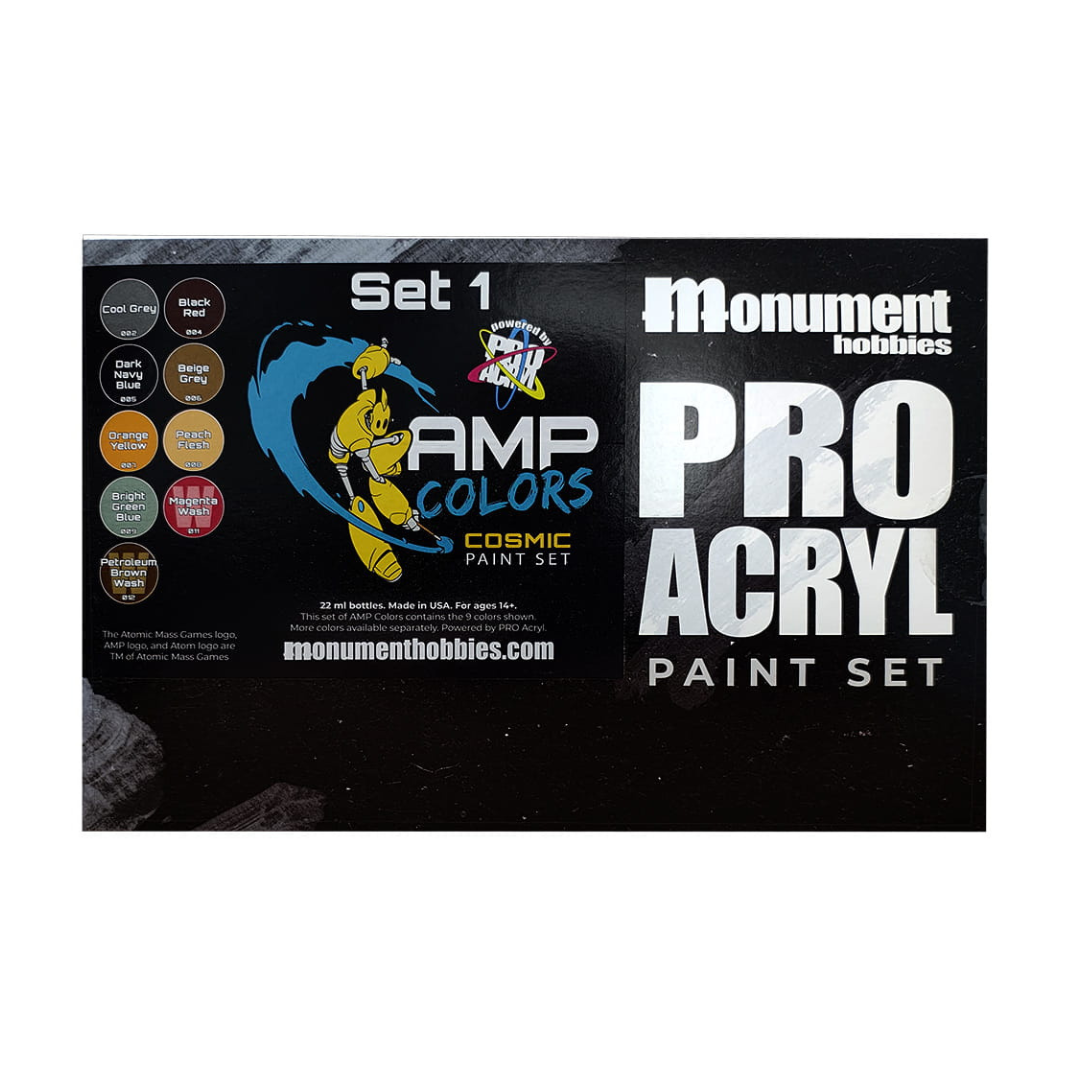 Monument Pro Acryl Atomic Mass Cosmic Paint Set #1 – vibrant acrylic paints for miniatures and models