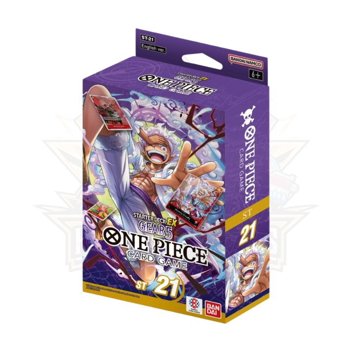 One Piece Card Game Gear 5 ST-21 Starter Deck EX box featuring Luffy artwork