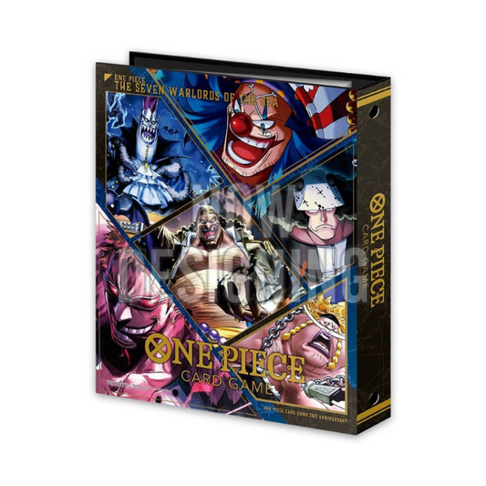 One Piece Card Game 9-Pocket Binder Set featuring the Seven Warlords of the Sea artwork.