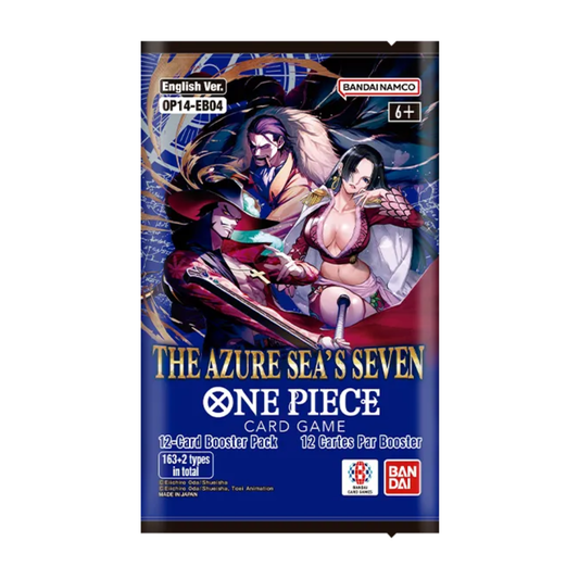 One Piece Card Game The Azure Sea’s Seven OP-14 Booster Box sealed packaging artwork
