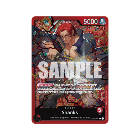 One Piece Card Game ST-23 Starter Deck Display box featuring Red-Haired Shanks leader card design