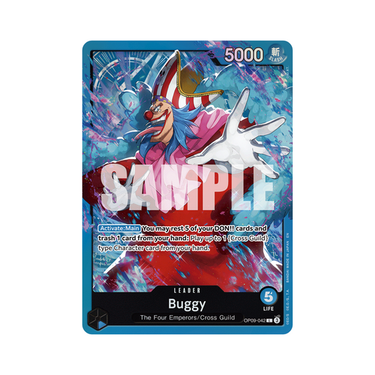 One Piece Card Game ST-25 Starter Deck featuring Buggy the Star Clown with blue-themed packaging