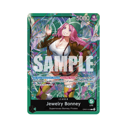 One Piece Card Game ST-24 Starter Deck featuring Jewelry Bonney and green-color packaging design