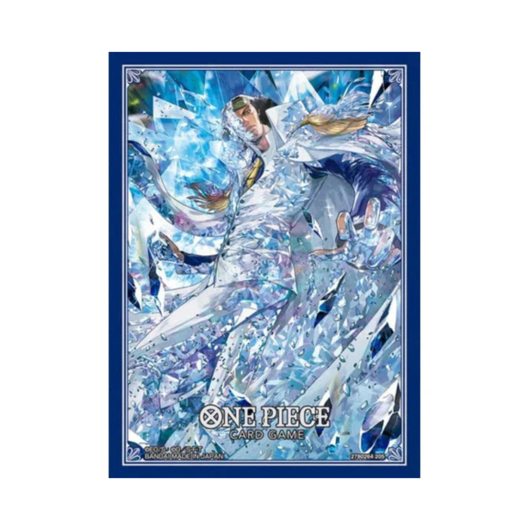 One Piece Card Game Official Sleeves Set 11 pack featuring character artwork of Kuzan, Zoro, Rosinante or Boa Hancock — 70 sleeves per pack