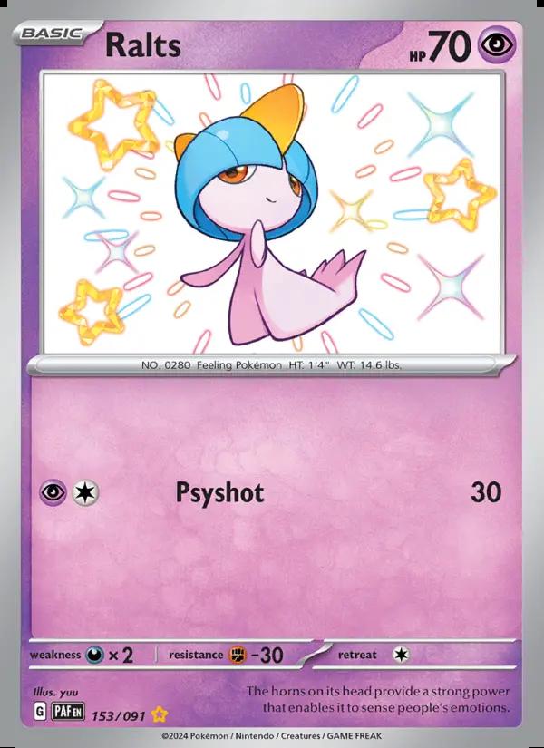 Image of Ralts Paldean Fates (PAF) #153