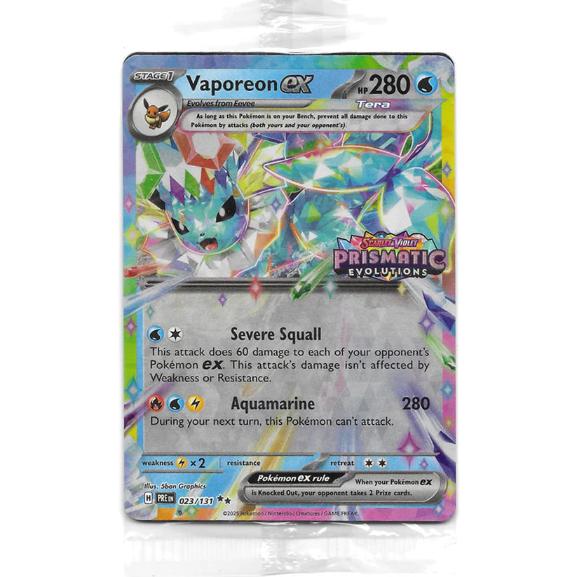 Vaporeon ex (023/131) - Scarlet and Violet Series - Prismatic Evolutions - Stamped - Double Rare - Pokemon