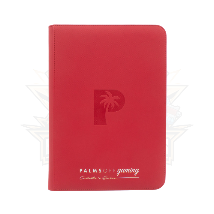 Palms Off Gaming - Collector's Series Top Loader Zip Binder - CLEAR (RED) (216 Pocket)