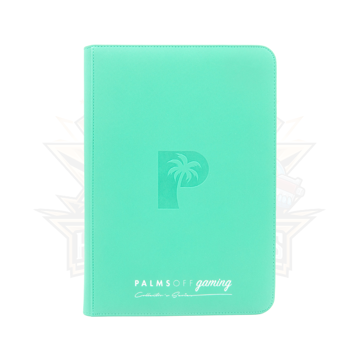 Palms Off Gaming - Collector's Series Top Loader Zip Binder - CLEAR (TURQUOISE) (216 Pocket)