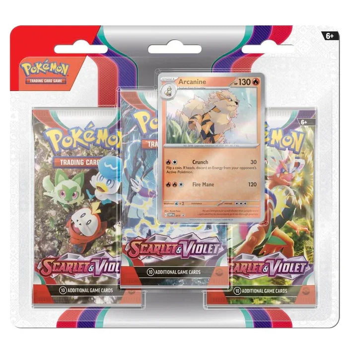 Pokémon Scarlet & Violet three booster blister pack with Arcanine promo card