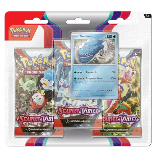 Pokemon Scarlet & Violet three booster blister pack with Dondozo promo card
