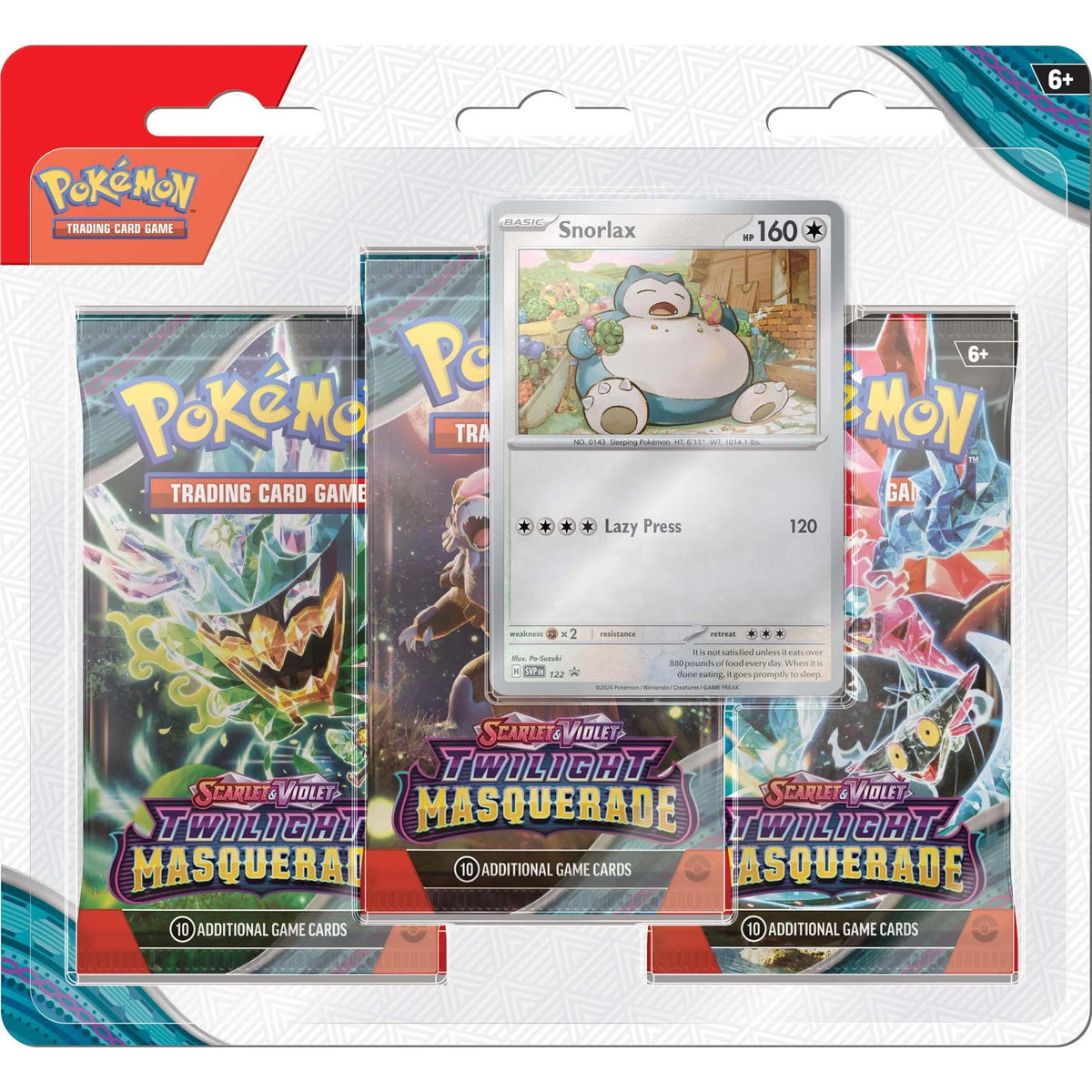 Pokemon Scarlet and Violet Twilight Masquerade blister pack with Snorlax promo card