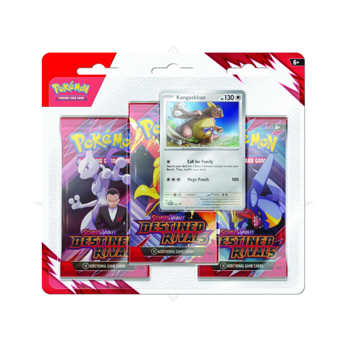Pokemon Scarlet & Violet Destined Rivals booster pack blister with Kangaskhan promo card