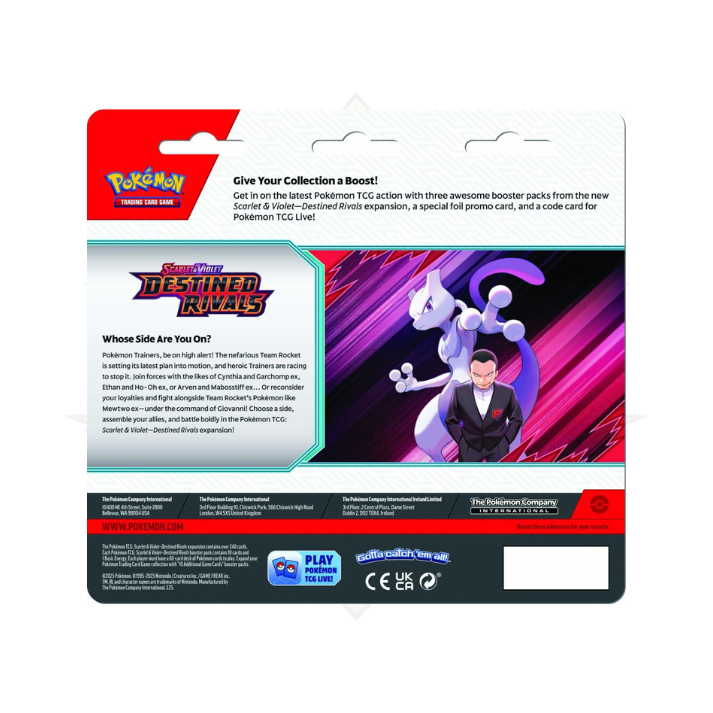 Pokémon TCG - Scarlet & Violet Destined Rivals - Three Booster Pack Blister