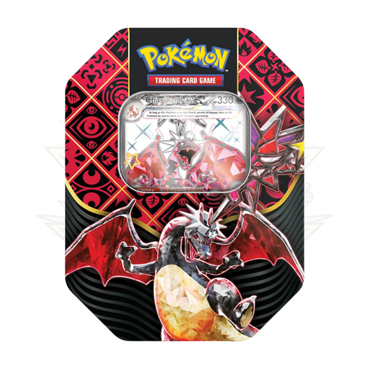Pokemon TCG Scarlet & Violet Paldean Fates Shiny Charizard ex tin with card art