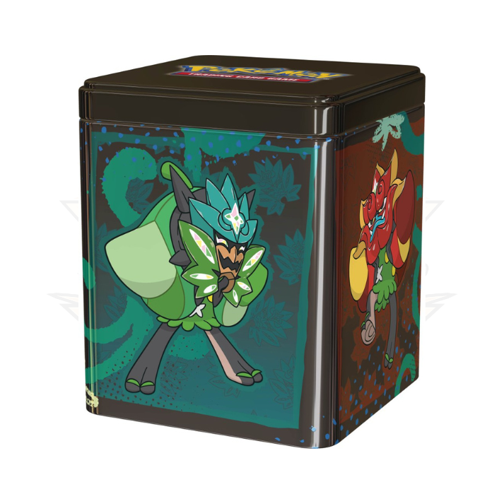 Pokemon TCG stacking tin featuring Ogerpon and vivid character artwork