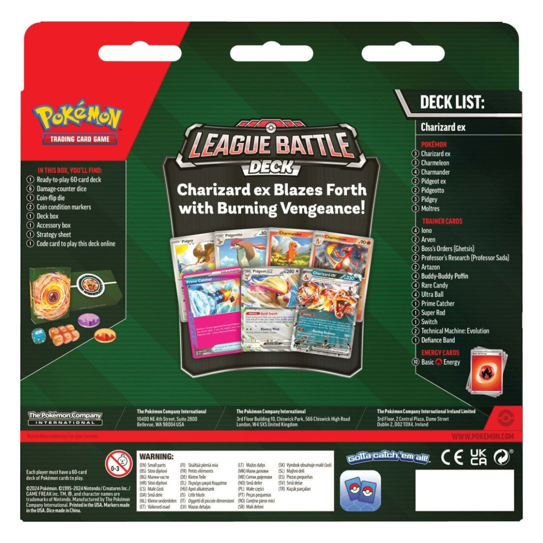 Pokémon TCG League Battle Deck Charizard ex ready-to-play 60-card deck featuring Charizard ex and Trainer cards