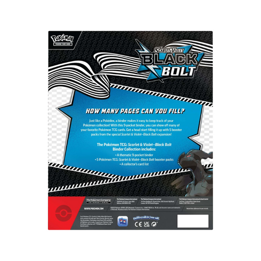 Pokémon TCG Scarlet & Violet—Black Bolt Binder Collection – 4-Pocket Binder with Exclusive Artwork and Booster Pack