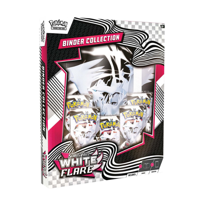 Pokémon TCG Scarlet & Violet—White Flare Binder Collection – 4-Pocket Binder with Booster Pack and Exclusive Fire-Type Artwork